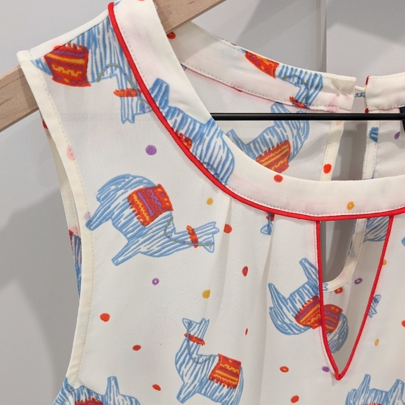 ModCloth Envisioned Aesthetic Llama Sleeveless Blouse - Picture 5 of 9